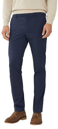 Hackett London Linen Herringbone Pantalón para Hombre, Azul (Navy Blazer), 28W/28L