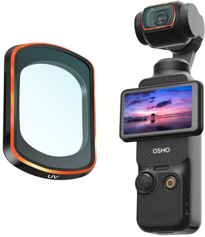 REYGEAK för Osmo Pocket 3 UV-linsskyddsfilter, 30 UV-filter som är kompatibla med DJI Osmo Pocket 3, ram av aluminiumlegering