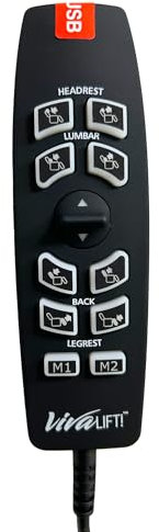 AlveyTech 12-Button 5-Pin Replacement Remote Hand Control for Pride VivaLift Lift Chair (Later Version Viva Lift 2) - (CTL2104324) for Later Version VivaLift 2 Models
