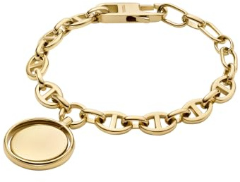 Fossil Heritage Legacy Charm JF04801710 - Pulsera de eslabones para Mujer, color dorado, Talla única, Acero inoxidable, No es una piedra preciosa, Brillo De Sol