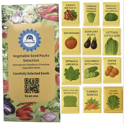 Vegetable Seeds for Planting UK - 12 Variety Seed Box with 10000+ Heirloom Seeds | Tomato, Green Garden Gift Set for Men Women | Grow Your Own Kit for Allotment Indoor Outdoor Growing