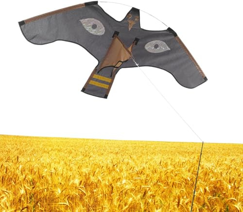 Aquilone volante con falco spaventapasseri, aquilone volante con simulazione di falco, dispositivo spaventoso colombe, estensibile per fattorie e cortili