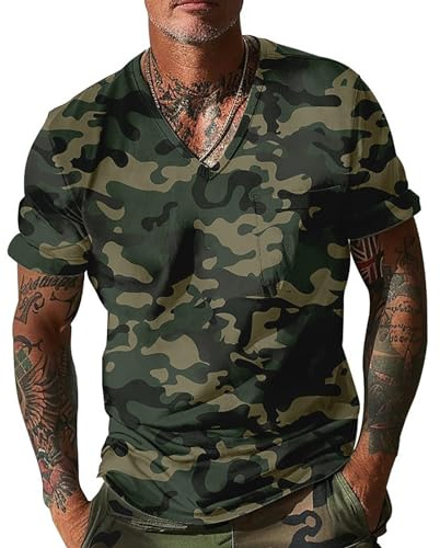 Tee Shirt Homme Camouflage Militaire Respirant Quotidienne Shirts Printemps Oversize Ete Tshirt Leger Mode T-Shirt à Manches Courtes Comfort Décontracté Respirant Vêtements