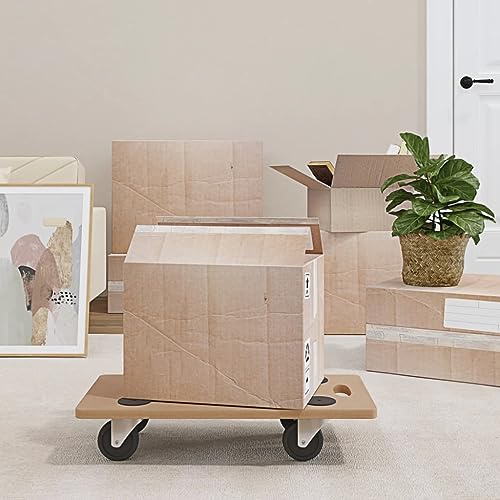 LoogCape rullbrädor 6 stycken rektangulära trämaterial 57,5 x 29 cm lastkapacitet 250 kg för transport logistik industri lagring frakt