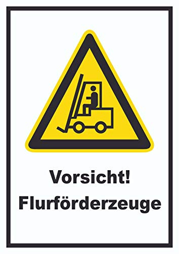 HB-Druck Achtung Gabelstapler Schild A5 Rückseite selbstklebend