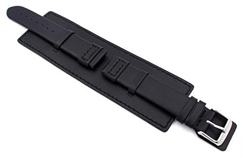 Sulla 22mm Uhrenarmband Für Militäruhren Bund Style mit Unterlage Schwarz