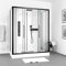 MARWELL Duschkabine Fertigdusche White Urban XXL 85 x 160 x 215 cm - Komplett Set inkl. Duschwanne und Armatur - hochwertiges Aluminiumprofil System
