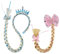 Perücke Rapunzel Kinder, HASLED 2 Stücke Rapunzel Zopf Mädchen, Lassen Sie Ihr Mädchen mit Krone und Bowknot-Haarschmuck Wie Eine Prinzessin Aussehen, Geeignet für Karneval, Party
