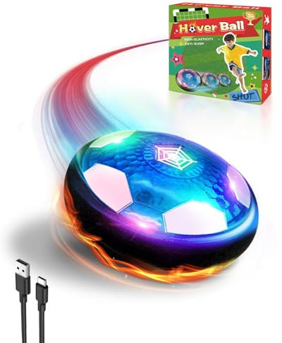 Lulizar Led Hover Football, Rechargeable Hover Football Gifts for boys, Air Power Football with Foam Bumper, Football Goal for Indoor Activity, Kids Football Toys for Christmas, Birthday, Halloween