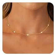 ALEXCRAFT Collana Oro Donna Con Pietre Punto Luce Collane Donna Oro Acciaio Inossidabile Collana Donna Lunga Collana Girocollo Donna Oro
