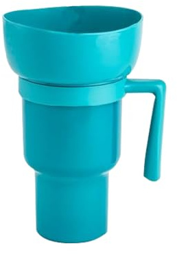 Genérico Taza Con Pajita Y Cuenco 2 En 1 Para Aperitivos Y Bebidas, 1000ML Vaso De Estadio, Taza De Palomitas De Maíz, Aperitivo, Taza Multifuncional Dividida, Resistente A Altas Temperaturas