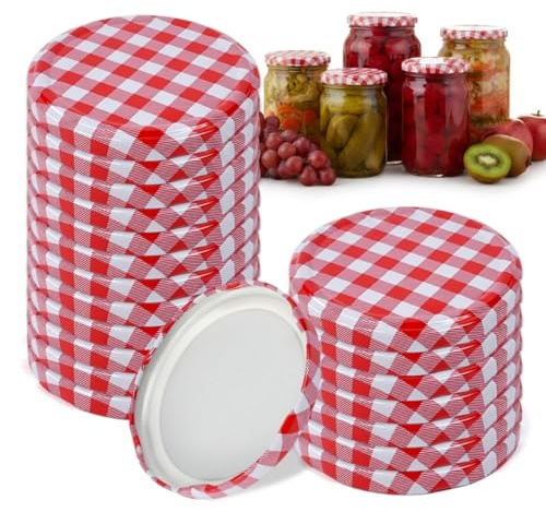 ASOUUNLD 20Piezas Tapas para Botes de Cristal,Tapas de Rosca para Tarros de Conserva de 82 mm,Tapa de Repuesto para Tarros de Cristal para Tarro de Conservad Tapa de Rosca para 230/350/435/565 ML