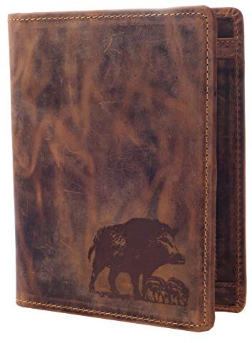 Greenburry Vintage Leder DIN A5 Schreibmappe Aktenmappe Braun 22x18x3 cm