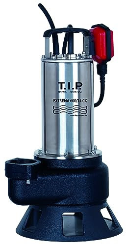 T.I.P. Extrema 600/14 CX Edelstahl Schmutzwasser Tauchpumpe - Baupumpe mit 36.000l/h Leistung, Wasserdicht, Robust für Flüssigkeit bis 95°C, 30194