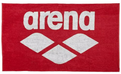 ARENA unisex adult Cotton POOL SOFT TOWEL, Red-white, One Size UK