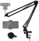 Tentucro Webcam Stand Phone Holder Suspension Scissor Arm Camera Mount Phone Tripod Holder for Cellphones, Logitech Webcam C920 C930 C922 C615 and Other Devices with 1/4 Threaded
