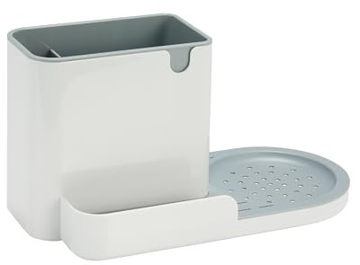 Amazon Basics Organizer per lavello da cucina/portaspugne, Grande, Bianco