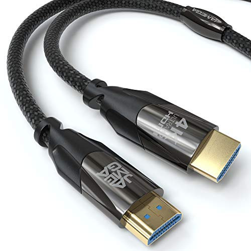 JAMEGA - 3m HDMI Kabel 2.0 - High Speed mit Ethernet - Ultra HD 4K 60Hz 4:4:4 HDR HDCP ARC CEC 3D 1080p Full HD Dolby Vision 18GBit s - Nylon Kabel 3 Fach geschirmt - Black Series