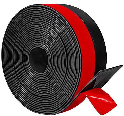 TORRAMI Silicone Weather Stripping 1 inch Width 20 Feet Length, Seal for Door Under Bottom, Gap, Side, Glass Shower Door, Sliding Door,Windows, Black