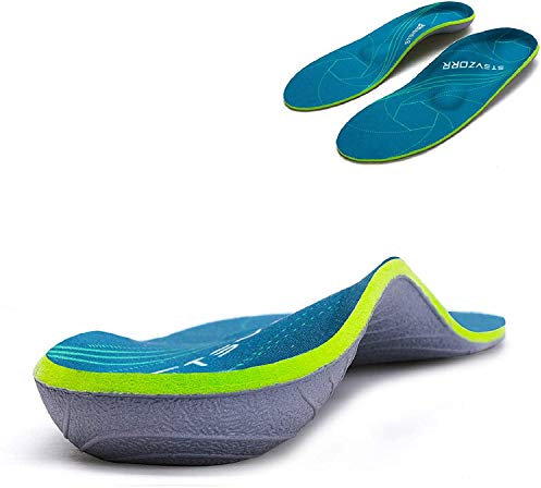 Plantar Fasciitis Arch Support Orthopedic Insoles Relieve Flat Feet Heel Pain Shock Absorption Comfortable Inserts (Size:UK-5,Length:9.44,Green)