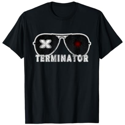 X Terminator - Gafas de sol con control de plagas vintage, retro, color negro Camiseta