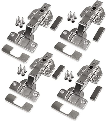 4 Stück | LANZZAS 110 Grad Eckanschlag Türscharnier, Topfband Automatikscharnier mit Dämpfung und Schließautomatik. Scharniere für Möbel und Schränke