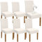 Granbest Premium Wasserdicht Esszimmerstuhl Abdeckungen Satz Von 6, Elastische Hohe Zurück Stuhlhussen Slipcover Für Esszimmer, Abnehmbaren Stuhl Schutz Für Küche, Party, Hotel (6er Set, Cremeweiß)