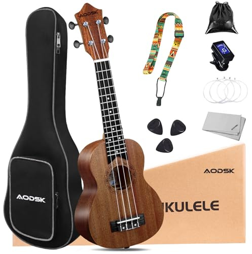 AODSK Tenor Ukulele for Beginner 26 Inch Ukelele Kit with Gig Bag StrapTuner Nylon String 4 Picks Cloth Online Lesson Holiday Gift