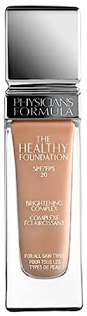Physicians Formula The Healthy Foundation, Langanhaltende, Leichte und Aufbaubare Flüssig-Foundation mit Satin-Finish, Farbton LN3