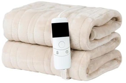Marco Paul Large Electric Throw Blanket 120cm X 160cm - Fleece Blanket Heated Throws For Adults W/ 10 Heat Settings - Quick Heat And Overheat Protection Heated Throw - Electric Blanket For Sofa Throw