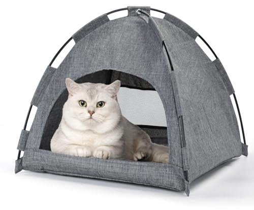 Nobleza Faltbares Katzenhaus, 2-in-1 Katzen und Hundebett, Abwaschbar mit Kissen, für Kleine bis Katzen und Hunde, Geeignet für Innen und Außenbereich