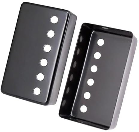gitarrenzubehör für anfänger 50/52mm Metall Humbucker Pickup Abdeckung Metall Schwarz Silber Für LP Stil Elektrische Gitarre Teile Zubehör(Black,50)