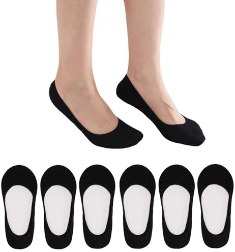 flintronic 6 Pair Women No Show Socks, Invisible Socks Women, Ultra Low Cut Liner Socks Non Slip Invisible Socks, Breathable Tight No Show Shoe Socks