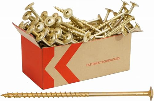 Vis Charpentier 8x120 mm - 50 Pièces pour Bois - Tête Large TORX - Acier Zingué - Double Filetage - TX30