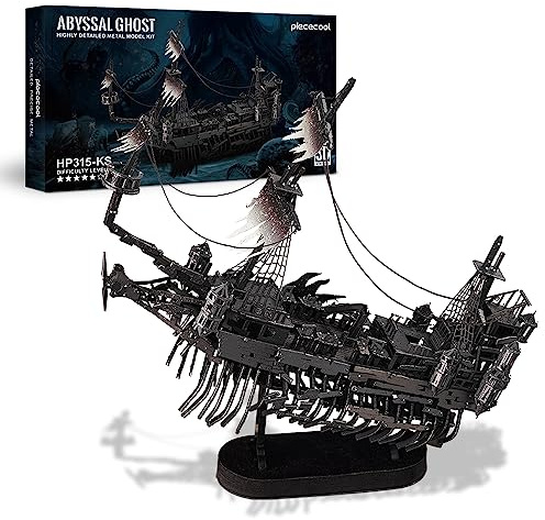 Piececool 3D Pussel Metall Piratskepp Tyst Maria, Segelbåt Fartyg Set, Modell för 340 Rostfritt Stål, Födelsedagspresent, Modellbyggsats Vuxna, 363 Delar