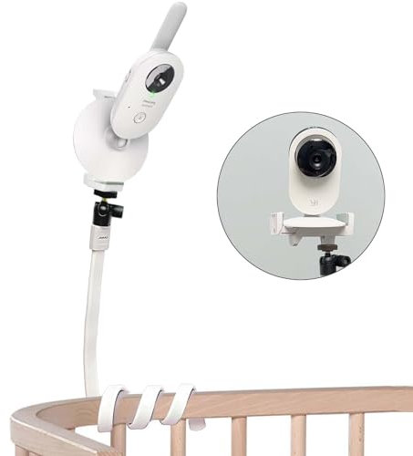 JAMUILS Flexible Twist Video Baby Monitor Babyphone Halterung mit Mini Stativkopf,Kompatibel mit Hellobaby HB30 HB32 HB35 HB50, Philips Babyphone SCD843/26 SCD833/26, Vtech VM3250 VM819(Mit Clip)