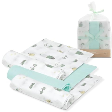 Interbaby Bambu Baby Muslin 55 x 75 cm | Nyfödda Babygaser, Amning, Handduk, Filt | Baby Muslin Bekväm, Mjuk, Andas