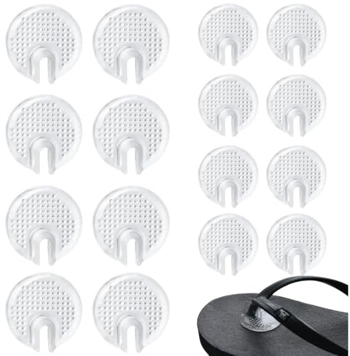 HawZeerLy 16PCS Toe Guards Cushions Toe Protector Non-Slip Thong Protectors Flip Flop for Sandal Flip Flop Gel Inserts Guards（8 Pairs