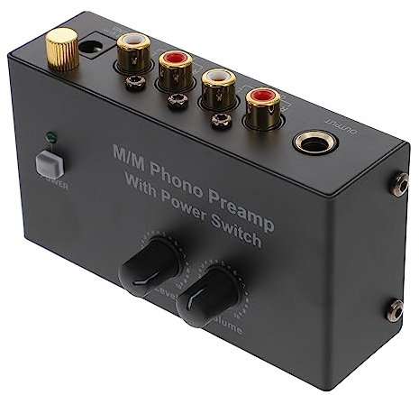 Uonlytech Preamplificatore Phono Per Giradischi Componente Per Impianti Stereo Domestici Del Guadagno in Ingresso e Uscita Ingresso e Uscita Stereo Convertitore Segnali Phono Di Livello Spin