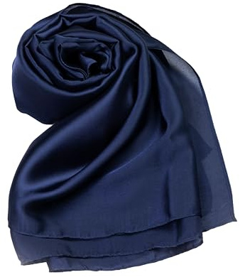 MAPIMANIA - Stola Elegante Donna Blu per Cerimonia e Matrimonio – Scialle Estivo in Seta 180x90 cm, Coprispalle per Abito da Sera