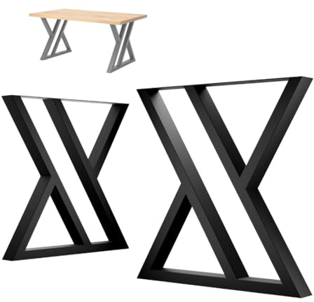 NWELD Gambe da Tavolo - Set da 2 Pezzi - Struttura in Metallo Nero 7x72 cm DIY - Gambe Loft Industriali per Tavolino, Tavolo da Pranzo, Scrivania, Tavolini da Caffè