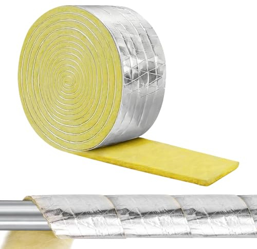 Gaine Isolation Tuyau 10m x 7.6cm Tuyau en Fibre de Verre,Antigel Tube D'isolation Isolation Tuyaux Chauffage pour l'intérieur et l'extérieur