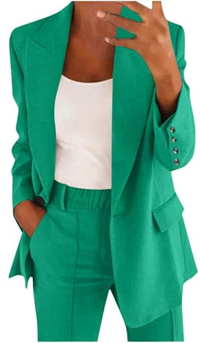 Tailleur Donna Eleganti Curvy Completo Pantaloni e Giacca Cerimonia Tuta Completa Elegante Ufficio Business Completi di Pantalone e Blazer Maniche Lunghe Tute Suit Slim Fit 2 pezzi per Matrimoni Feste