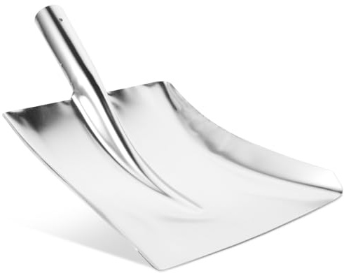 Yardwe Pala Metálica Cuadrada para Nieve y Polvo sin Óxido, Herramienta Ligera para Limpieza Doméstica y Exterior, Pala Recogedora Resistente de Acero Inoxidable, Uso en Jardín y Patio