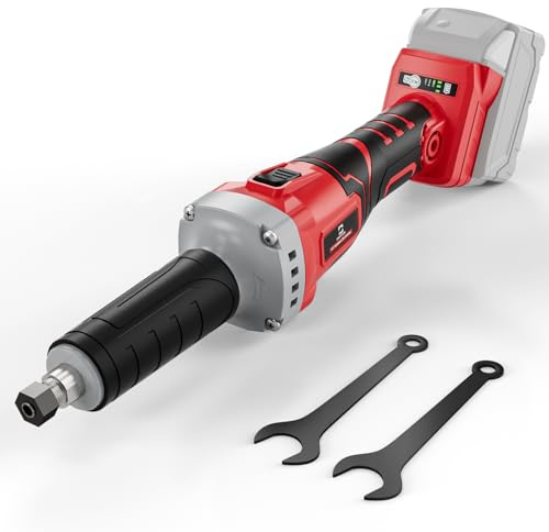 Cerycose Cordless Die Grinder Compatible with Milwaukee 18V Battery, Electric Grinder with 26000 RPM Brushless Motor, 1/4 Precision Chuck, for Rust Removal, Grinding, Polishing (No Battery)