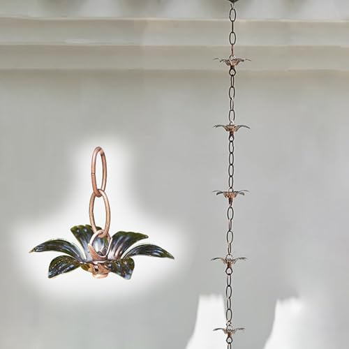 Regnkedja Hängande Lilja Regnfångarkedja Med Krok, Unik Blomregnkedja, Justerbar Dekorativ Stuprörskedja För Utomhusträdgård Ytterdörr,1 m (32ft)