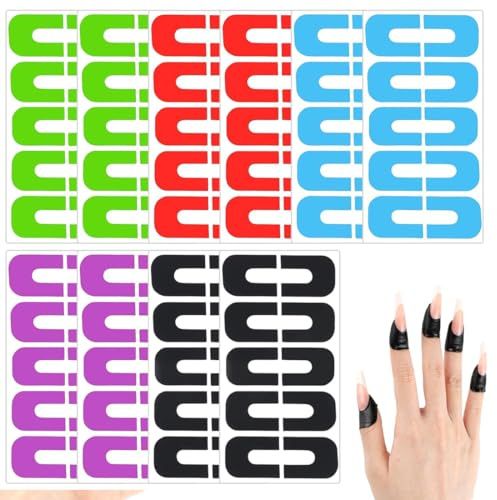 WUFKOP 50 Protectores de Esmalte de Uñas Reutilizables, Plantillas en Forma de U, para Manicura en Casa o Salón