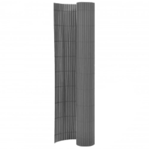 Valla de protección visual para exteriores, valla de jardín, doble cara, 110 x 300 cm, gris
