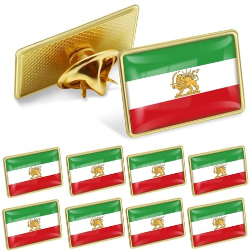 2/Pack Old Iran Persia Flag Lapel pins Bulk Metal Persian Iranian Lion Sun and Crown pin Traveler Badge Souvenir Series Gifts