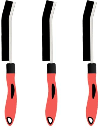 Laphontab 3 hårda borstar Hörnrengöringsborste, fogborste, rengöringsborste för mellanrum, fogrengöringsborste, fogborste badrum, rengöringsborste för kakelgolv kök (orange färg)